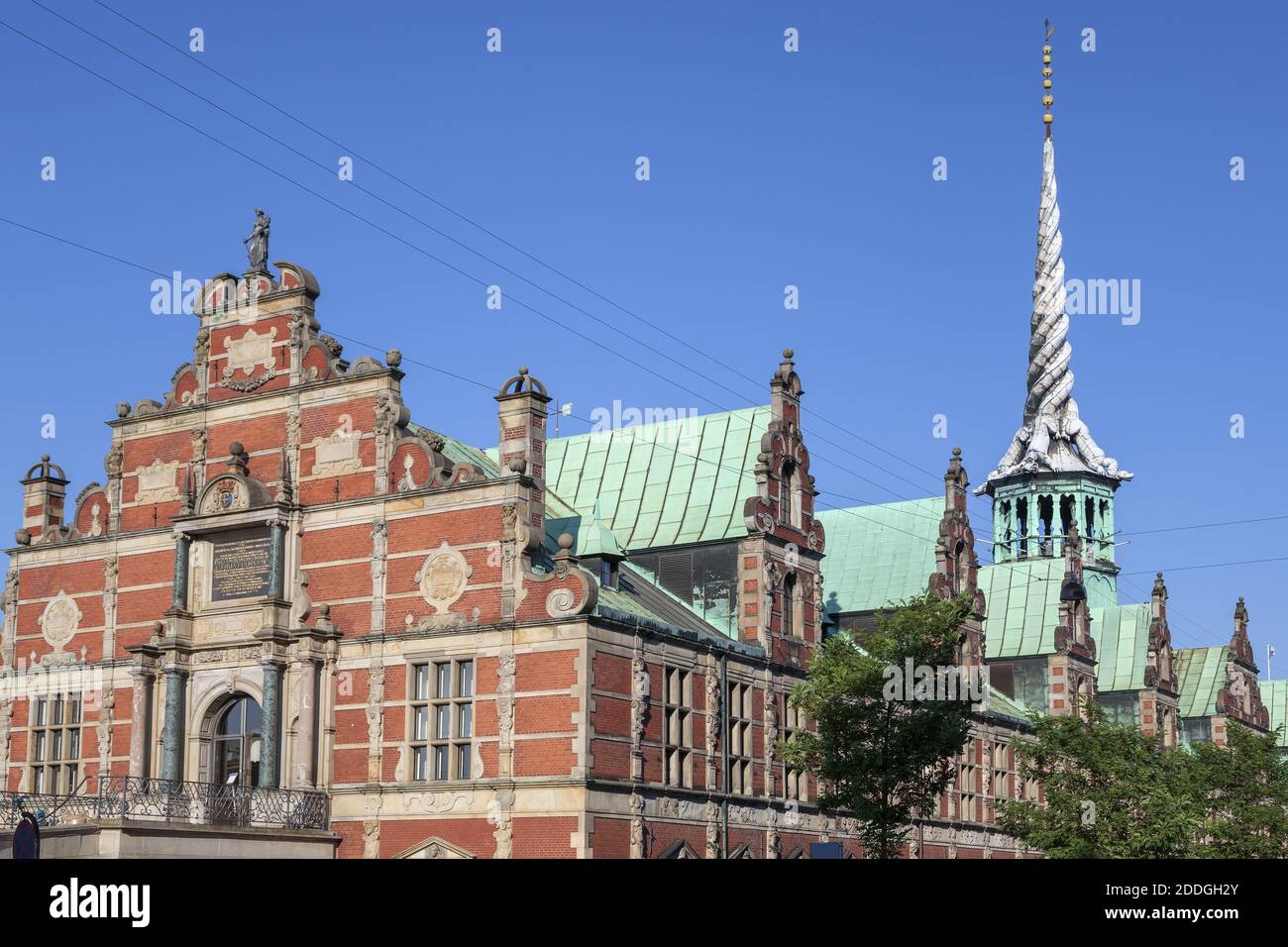 geography / travel, Denmark, Copenhagen, twisted tower of the Borsen, the former stock exchange in the, Additional-Rights-Clearance-Info-Not-Available Stock Photo
