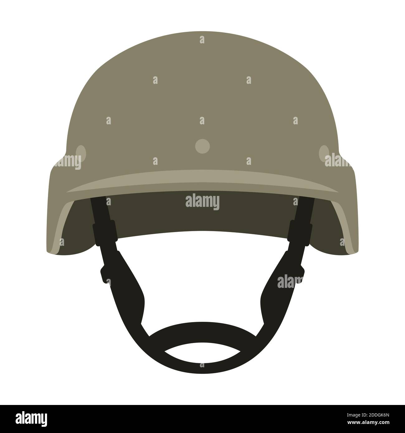 military helmet, vector illustration , flat style front side Stock