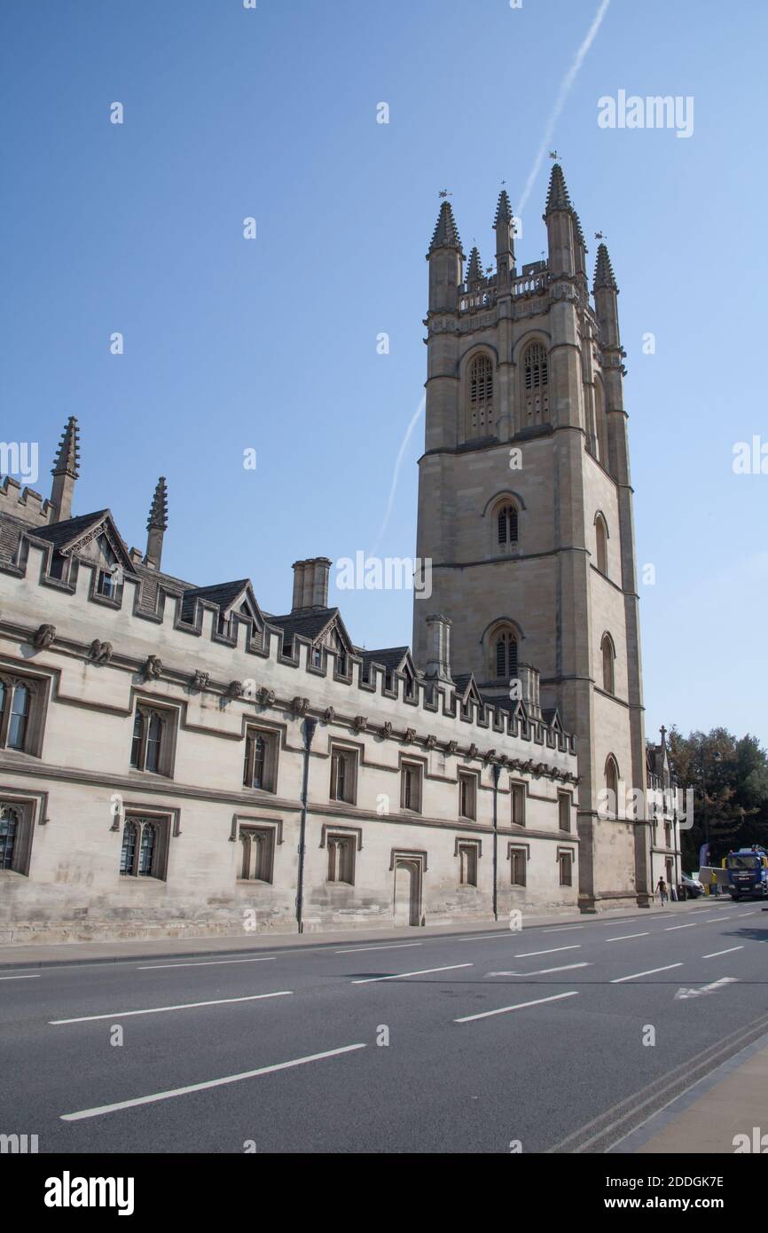 Magdalen College on the Oxford High Street, in Oxfordshire in the UK, taken on the 15th of September 2020 Stock Photo