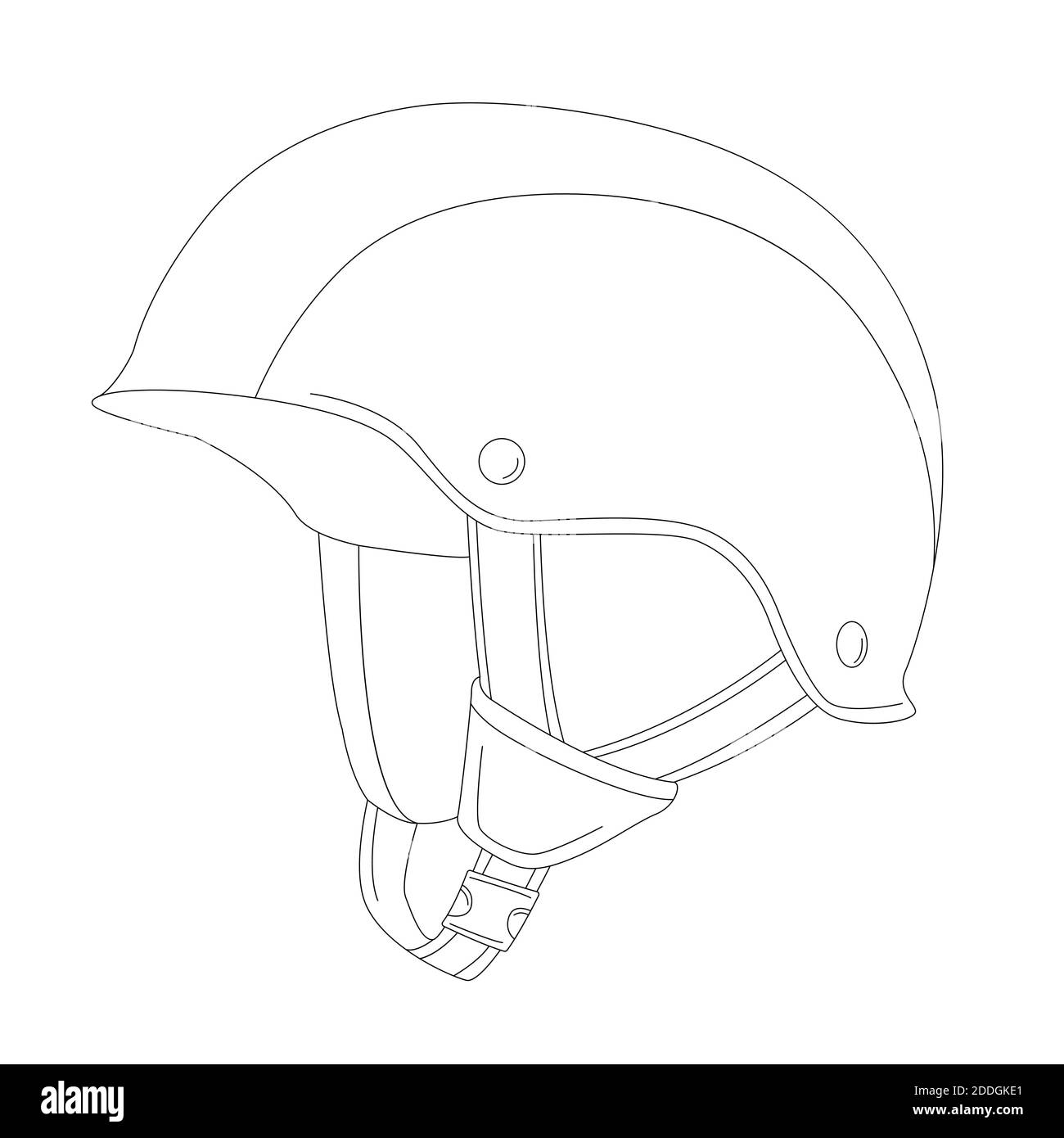protective helmet ,vector illustration , lining draw ,profile side Stock  Photo - Alamy