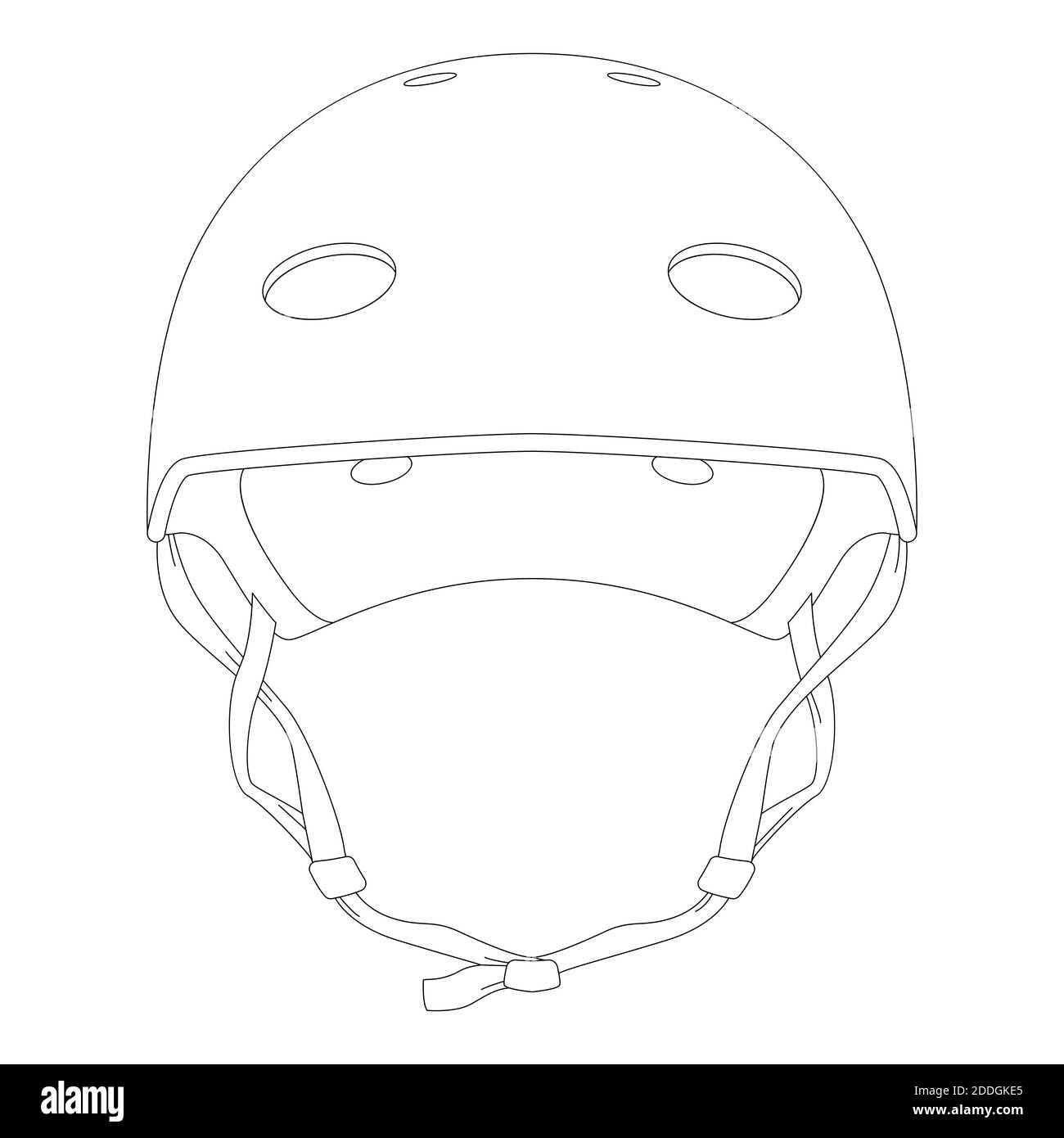 protective helmet ,vector illustration ,  lining draw , front  side Stock Photo