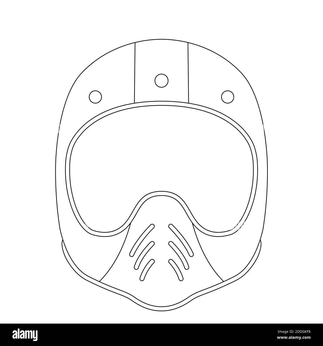 motorcycle helmet, vector illustration, lining draw , front view Stock  Photo - Alamy