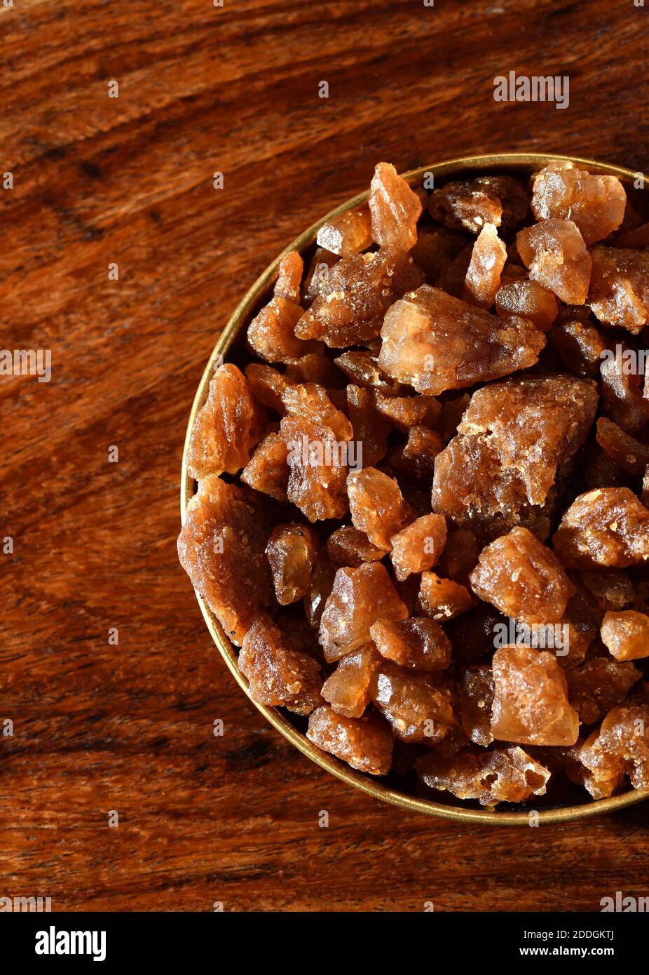 Palm Jaggery or Palm Sugar Candy also known as Panam Kalkandu is an organic sweetener that is made from the flowers of the coconut palm trees. Stock Photo