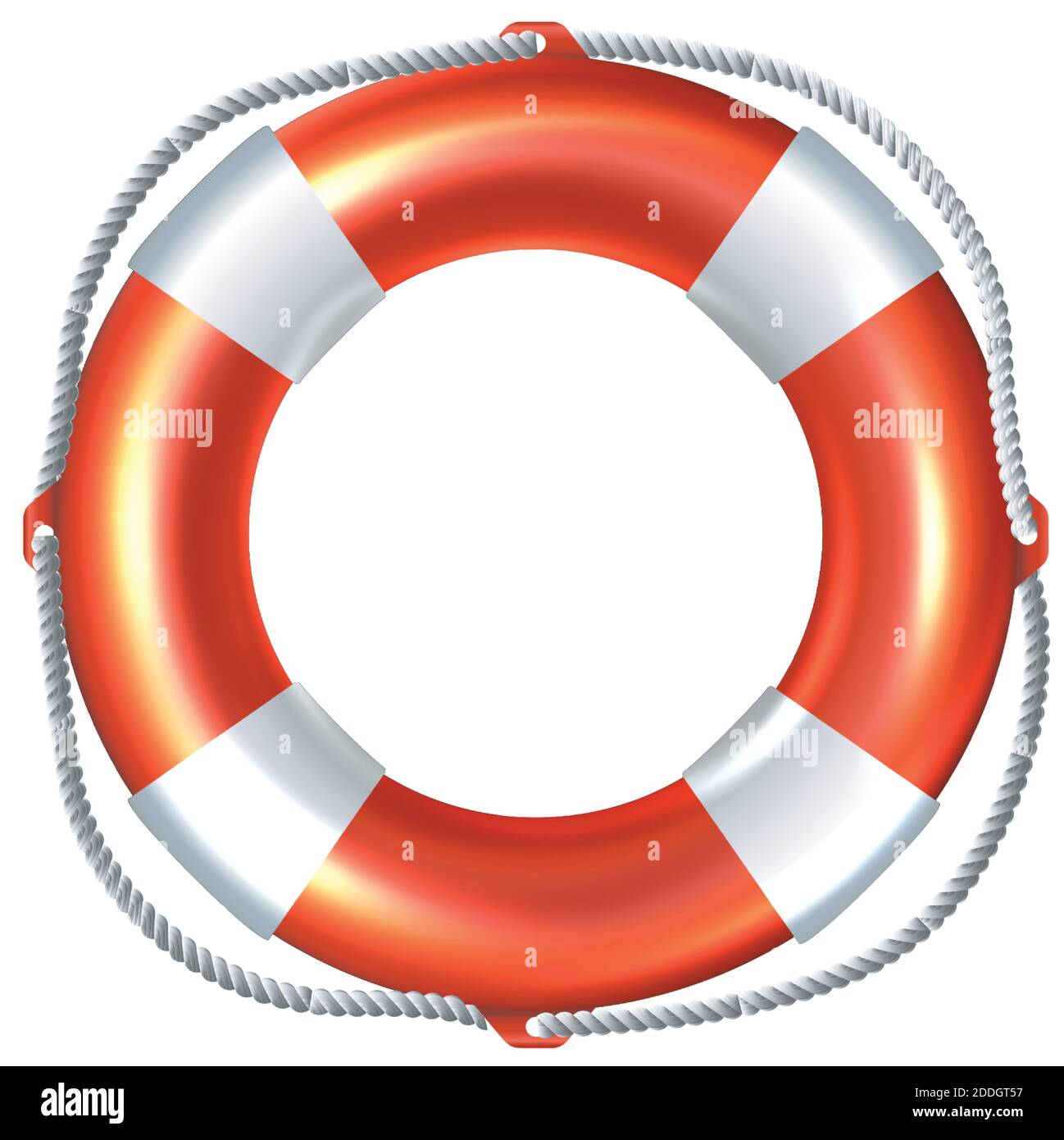 3d realistic vector icon illustration of striped life raft. Isolated on white background. Stock Vector