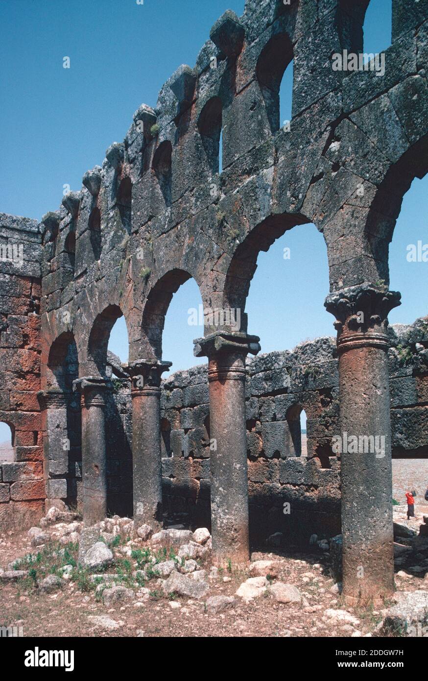 Mushabbak Basilica, near Aleppo, Syria Stock Photo