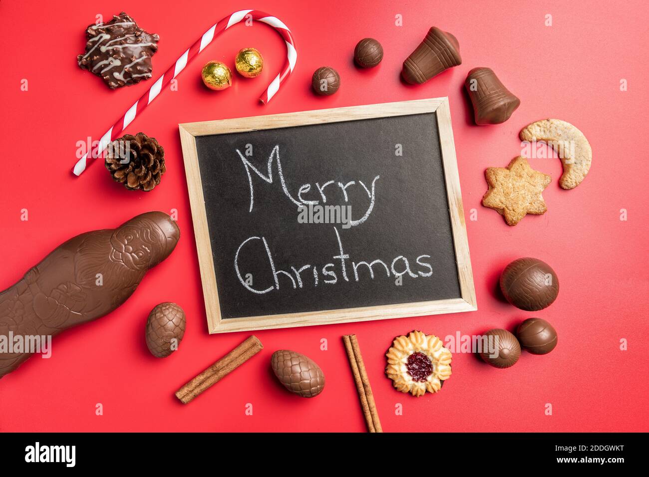 Delicious festive Christmas chocolate and sweets for the holiday period Stock Photo