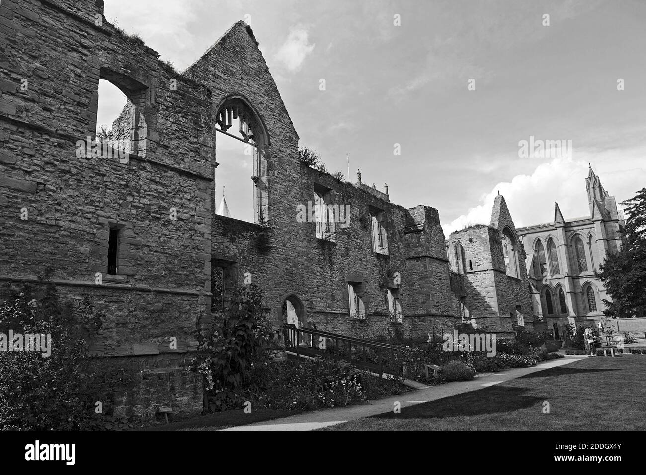 Remains of the Archbishops of York's Southwell Palace circa 1400 adjacent to Southwell Minster, Nottinghamshire Stock Photo