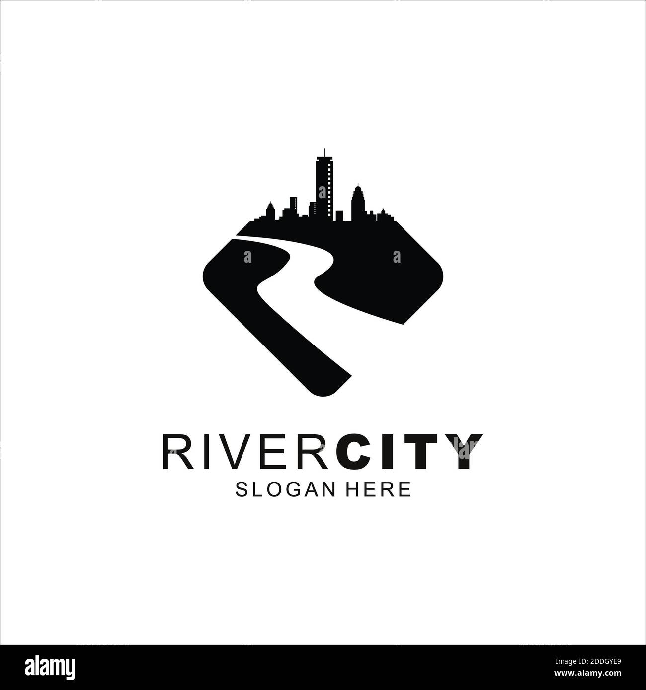 River City Logo Template Stock Photo - Alamy