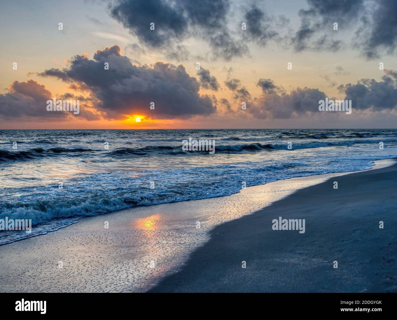 Sunset oiver the Gulf of Mexico from Sanibel Island Florida in the United States Stock Photo