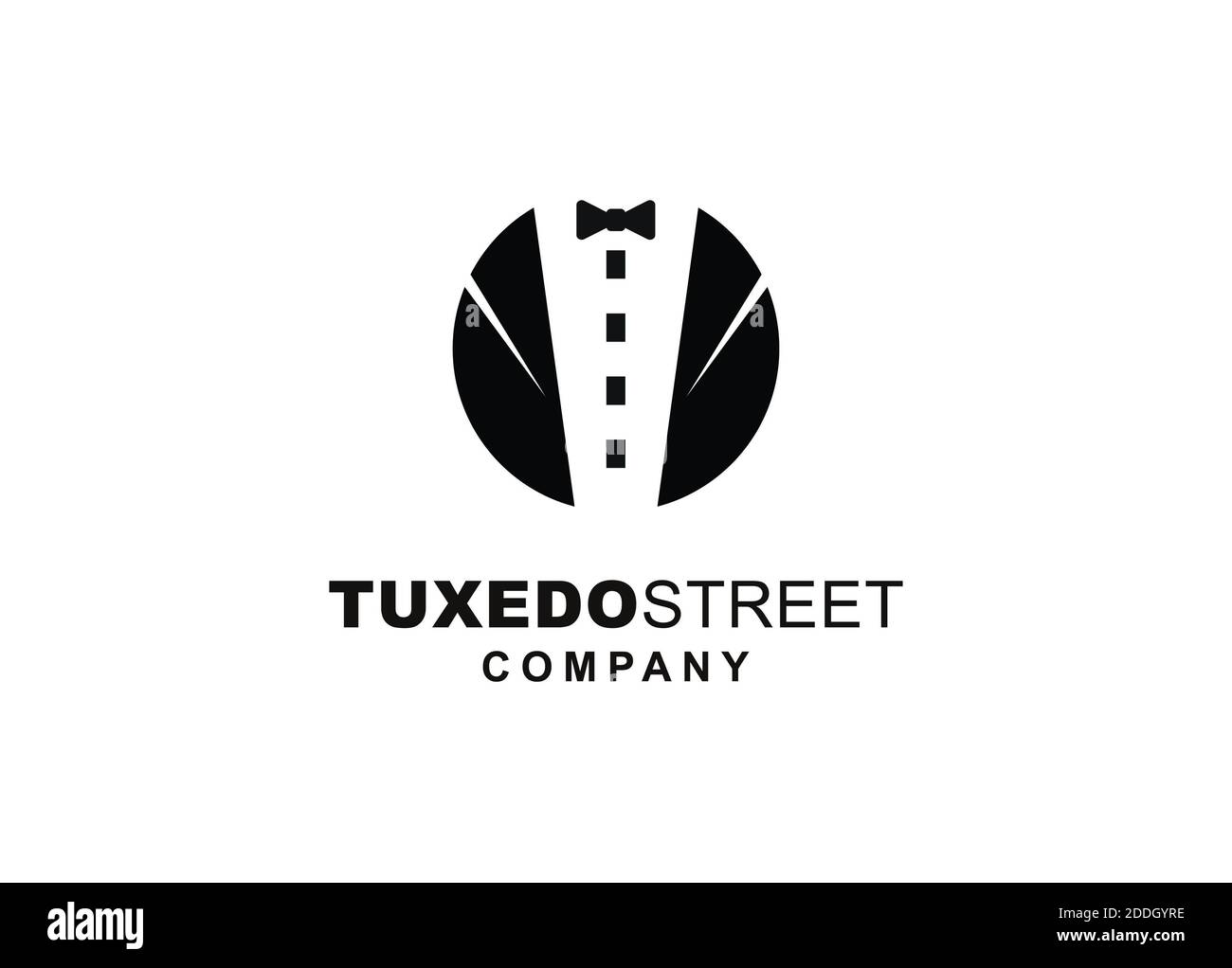 street tuxedo illustration logo design Stock Photo