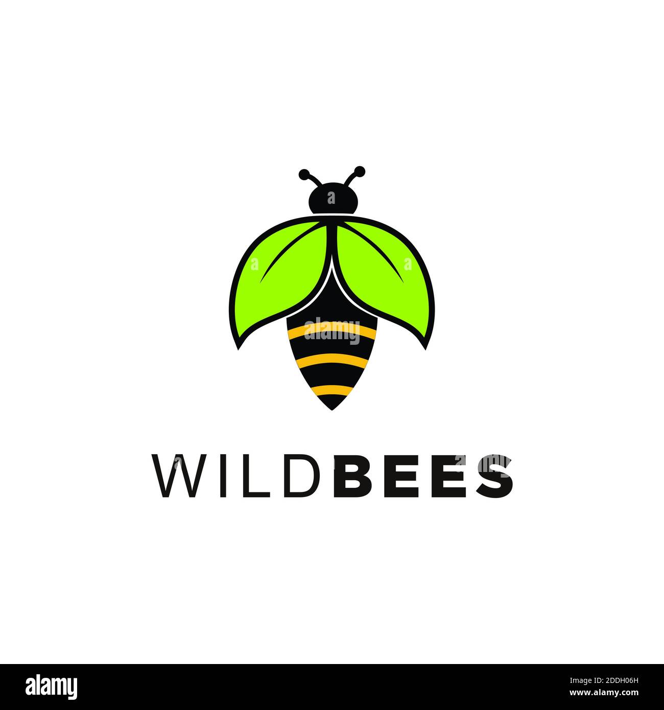 Combination logo from bee and leaf logo design concept Stock Photo