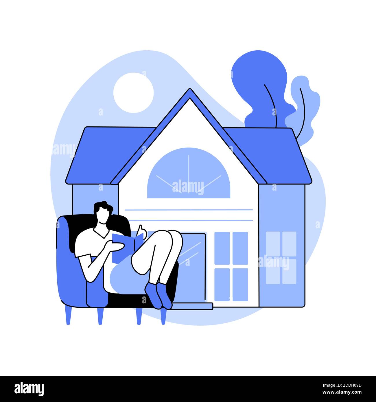 Detached house abstract concept vector illustration. Stock Vector