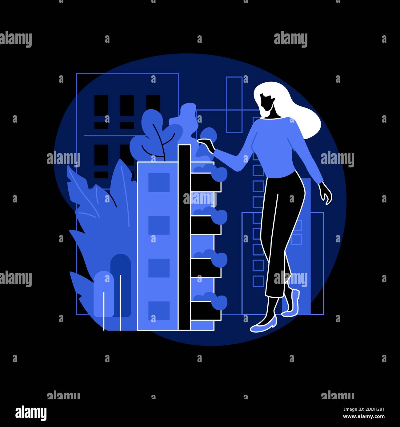 Vertical green city abstract concept vector illustration Stock Vector ...