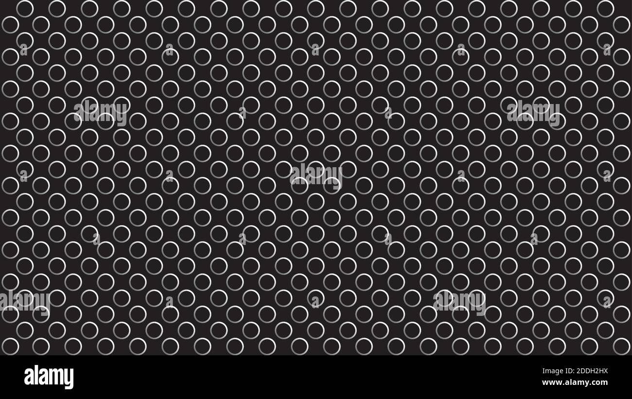 Silver ring pattern on black color background.  Stylish geometric circle texture. Vector illustration Stock Vector