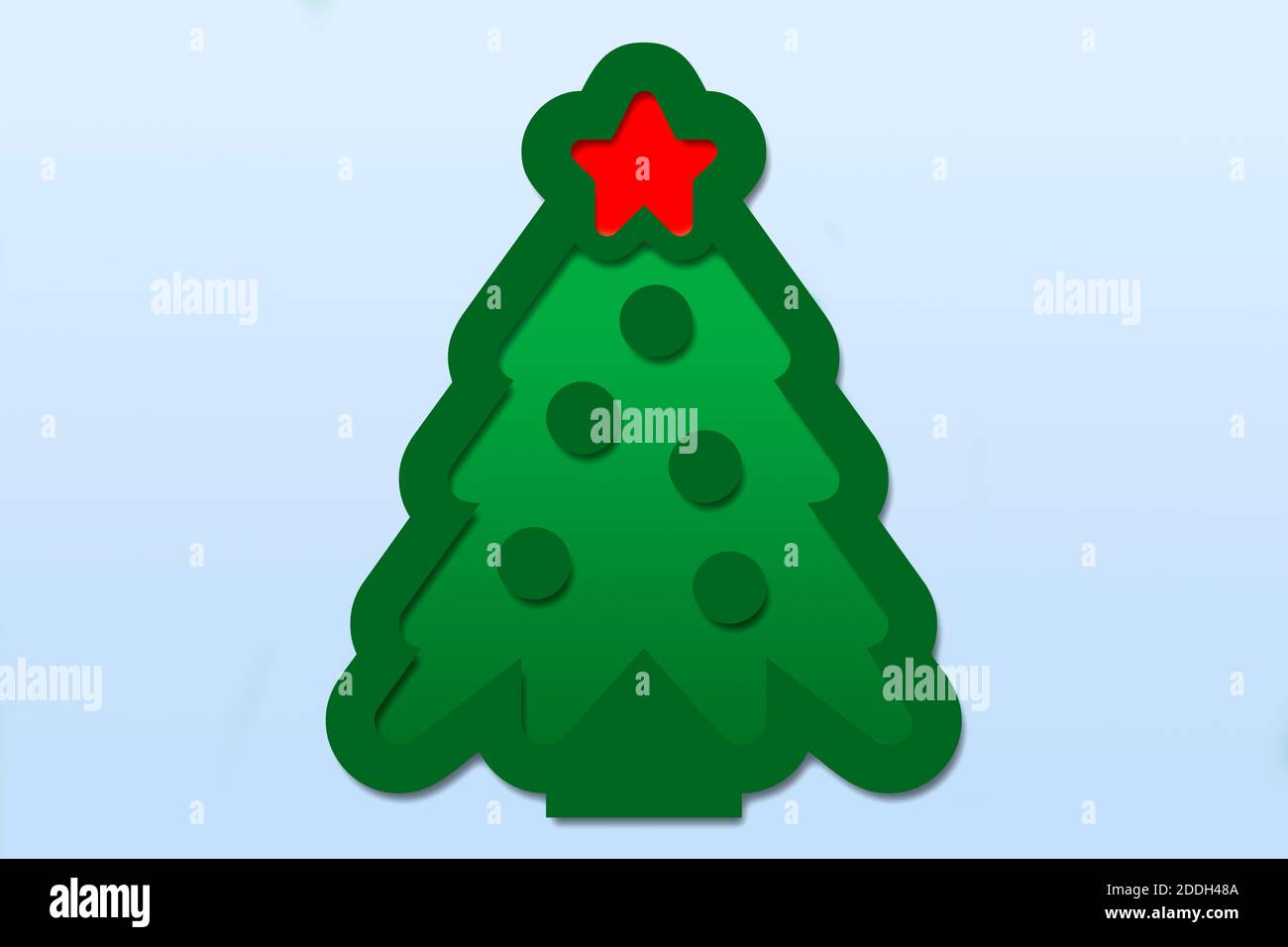 Illustration of a Christmas tree on a blue background Stock Photo - Alamy