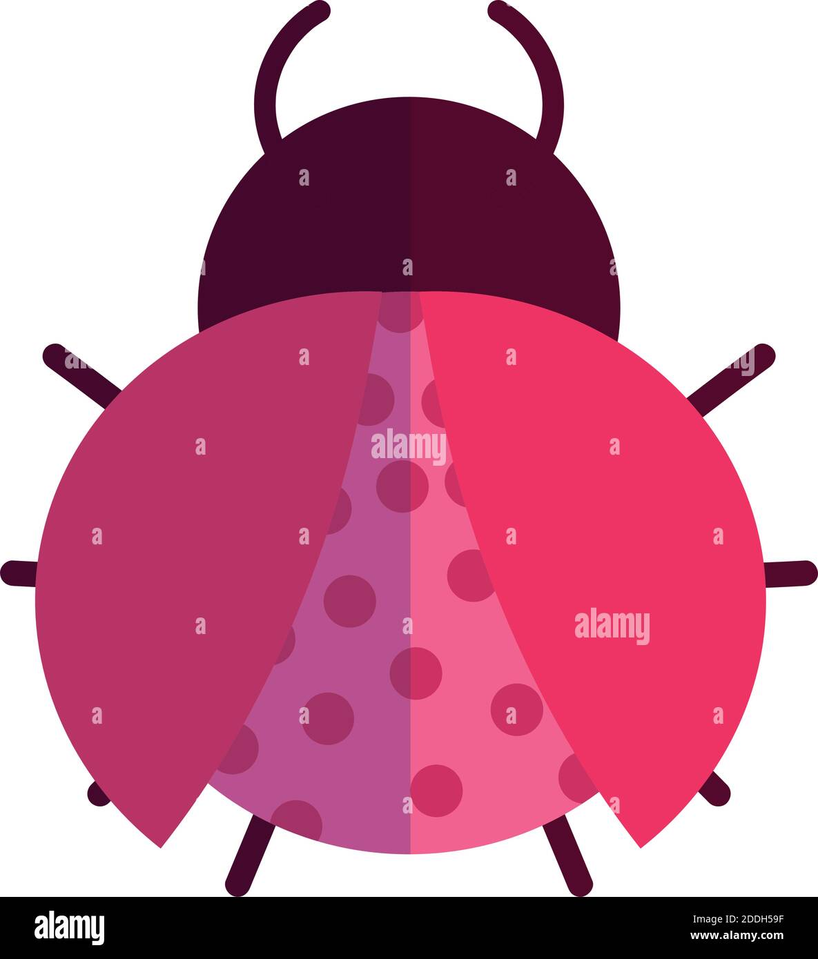 ladybug insect animal in cartoon flat icon style vector illustration ...