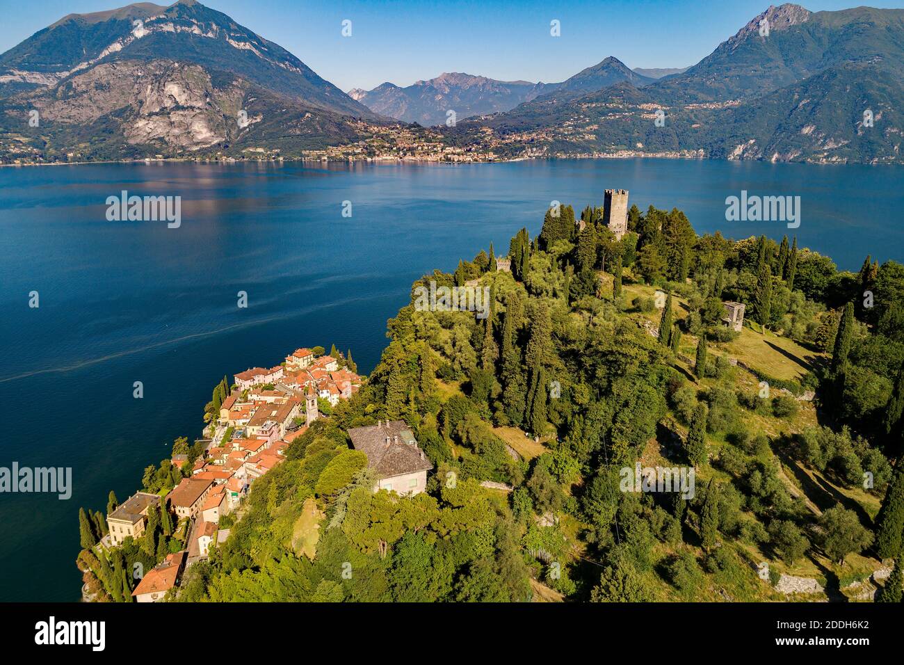 Vezio Castle Varenna Lake Como IT Aerial View Stock Photo Alamy
