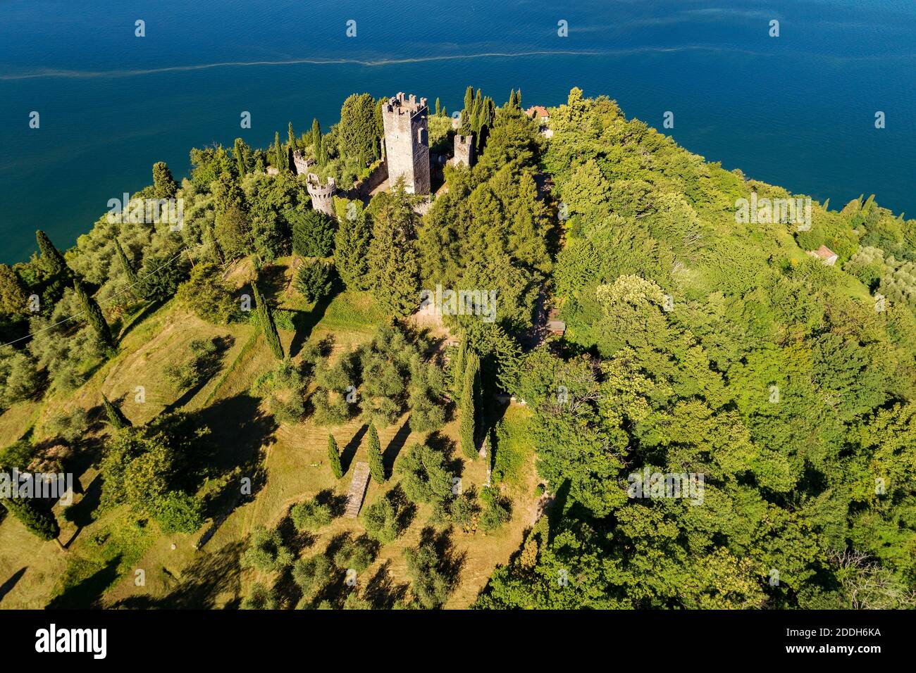 Vezio Castle, Varenna, Lake Como (IT), Aerial view Stock Photo Alamy