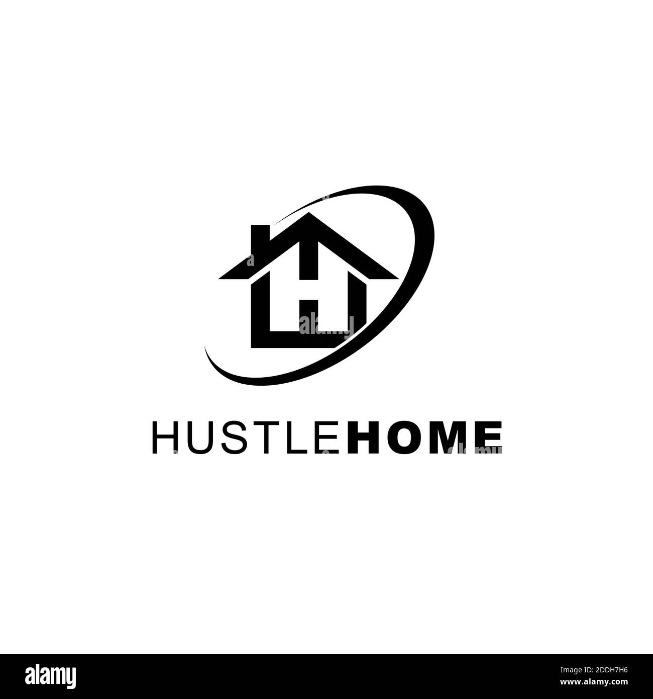 symbol logo illustration design hustle home Stock Photo