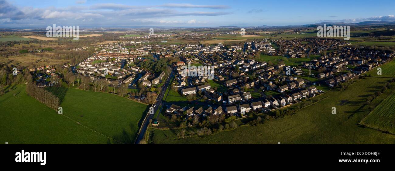 Aerial view of a housing estate on the outskirts of East Calder, West