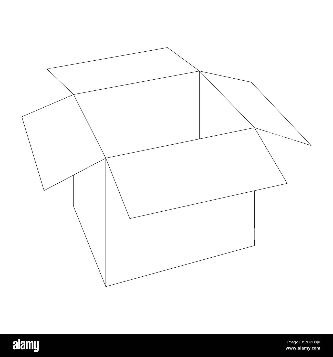 Open Box Coloring Page - Caja De Carton Para Colorear - Free