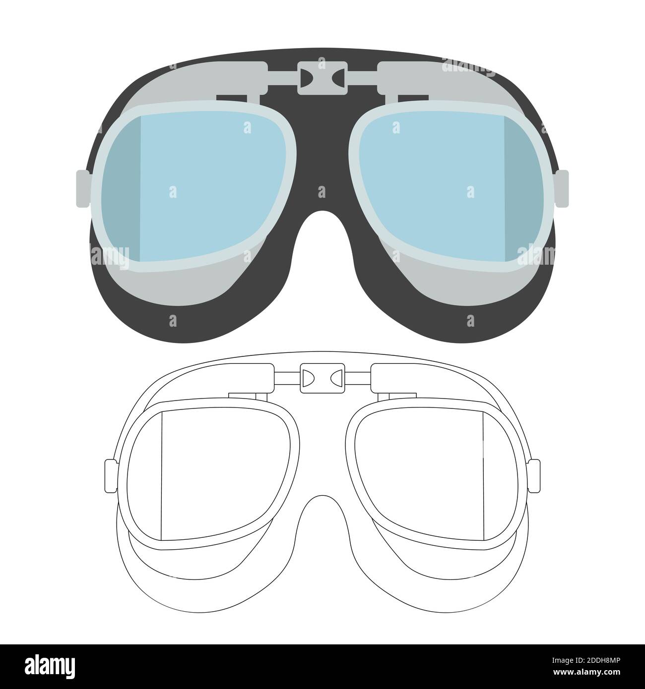 vintage goggles vector illustration , flat style, lining draw Stock