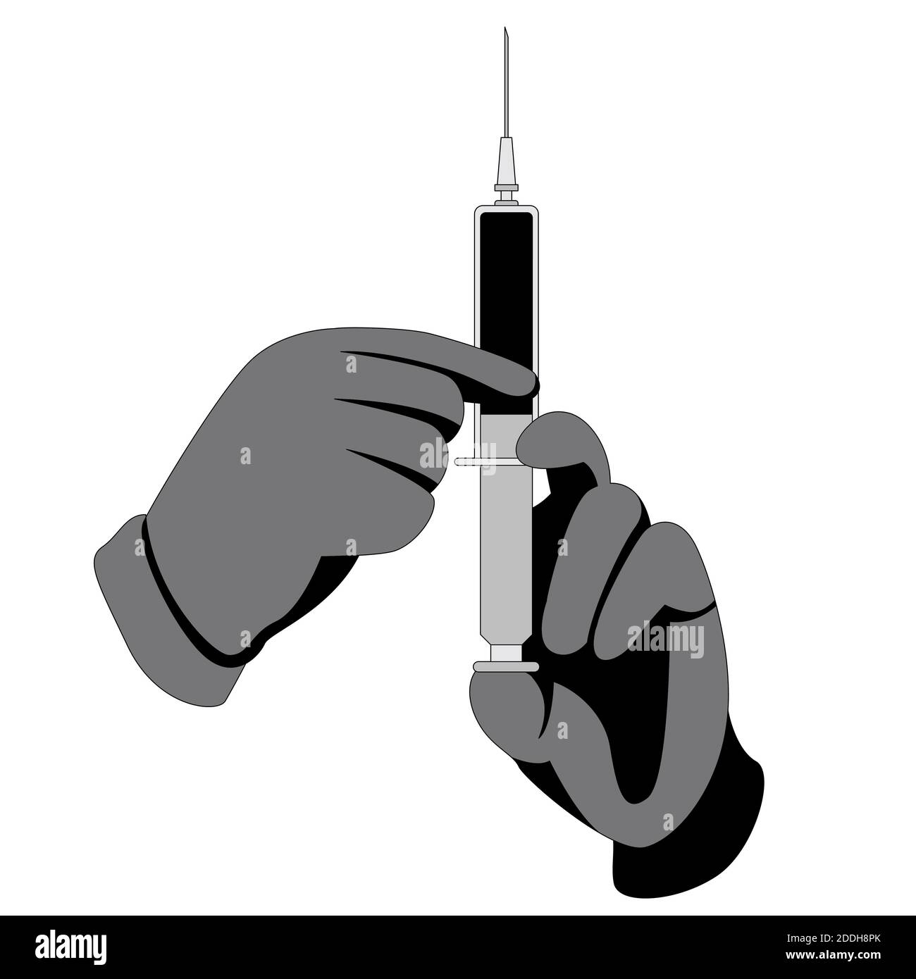 syringe in hand ,vector illustration , flat style Stock Photo Alamy