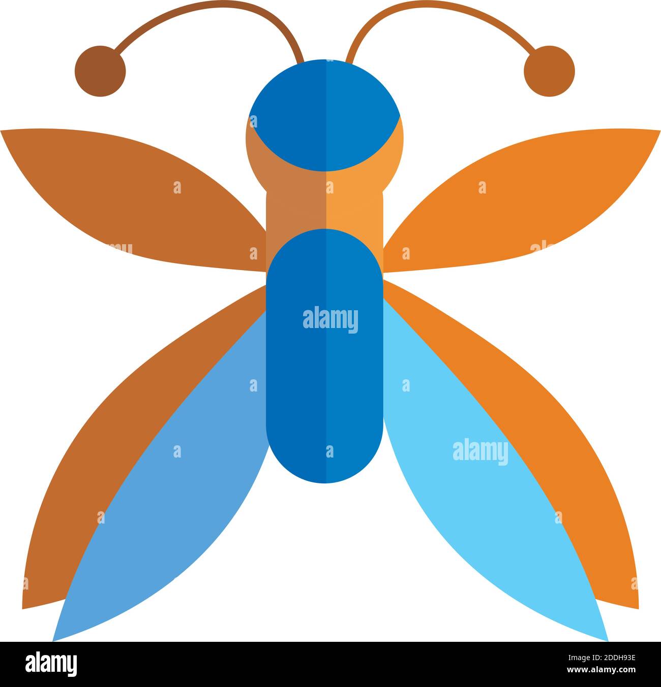 winged insect animal in cartoon flat icon style vector illustration ...