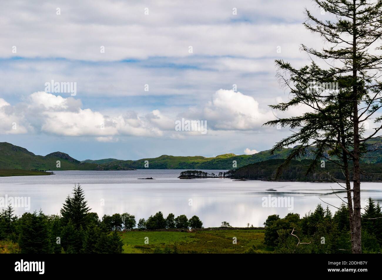 A view of Loch Maree in north west Scotland. June. Stock Photo