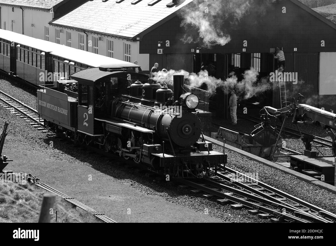 No. '2' running round its train at Pant. Stock Photo