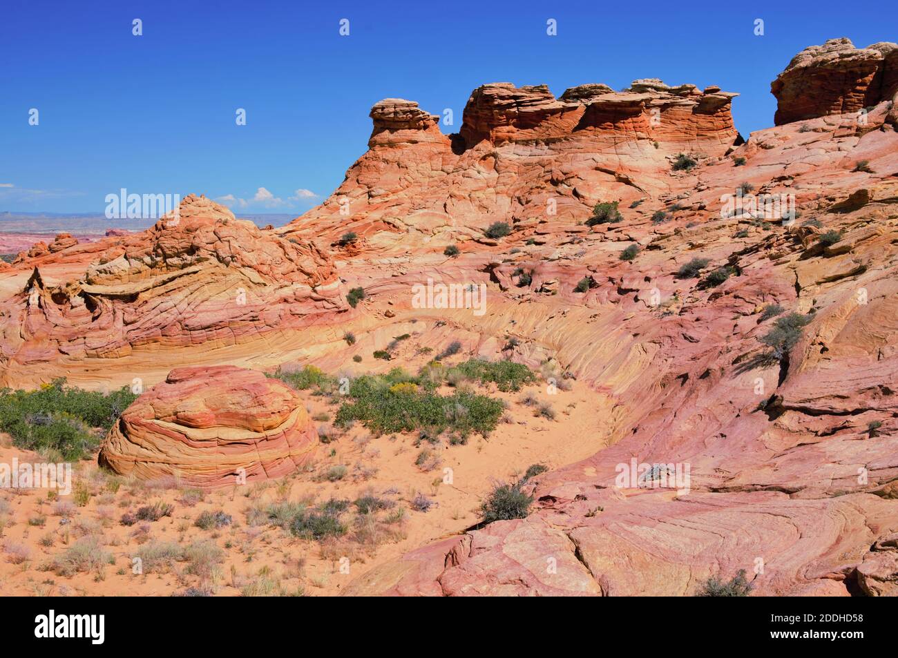 Colorful rock formations at Coyote Buttes South near Kanab Stock Photo