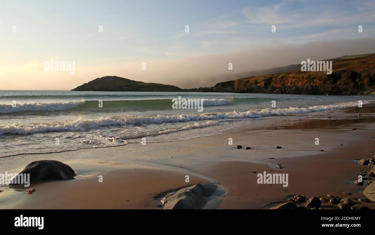 Romantic evening view of Whitesands beach, St. Davids Pembrokeshire