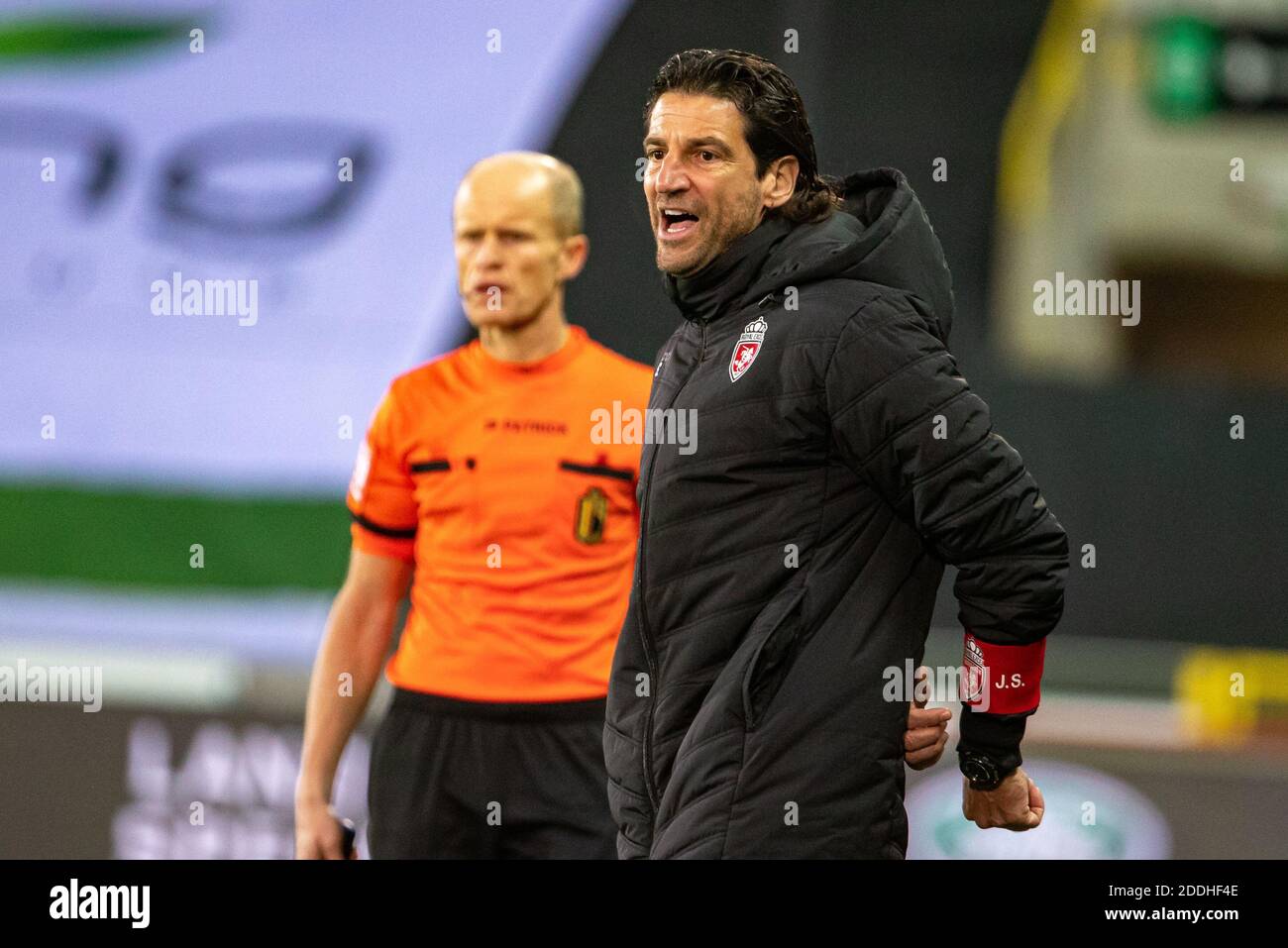 Mouscron's head coach Jorge Simao pictured during a postponed soccer match between Cercle Brugge KSV and RE Mouscron, Wednesday 25 November 2020 in Br Stock Photo