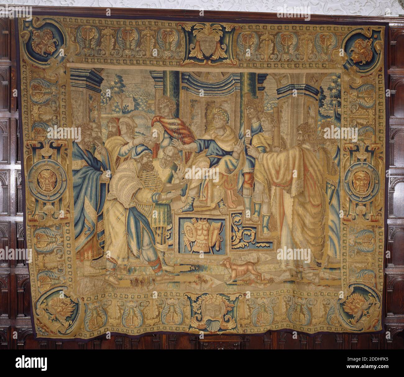 Tapestry, Elymas the Sorcerer Struck with Blindness, 1600-1650 One of a set of eight depicting the acts of the Apostles, after the cartoons of Raphael., Applied Arts, Textiles, Tapestry, Bible Stock Photo