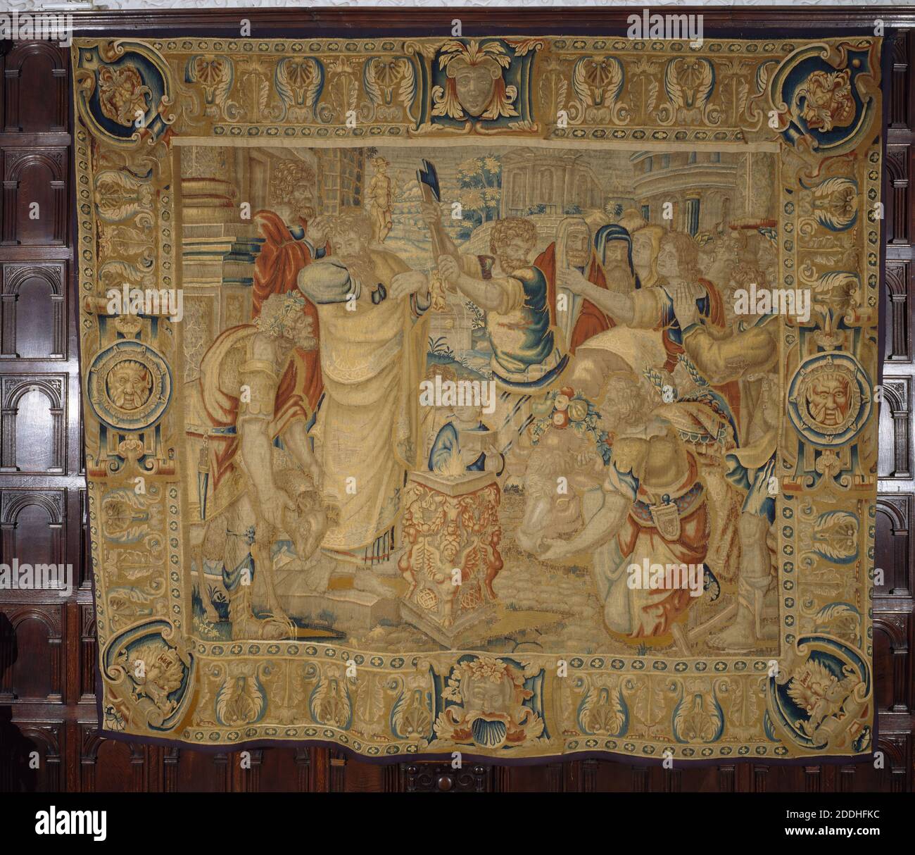 Tapestry, Paul and Barnabas at Lystra, 1600-1650 One of a set of eight depicting the acts of the Apostles, after the cartoons of Raphael., Applied Arts, Textiles, Tapestry, Bible Stock Photo