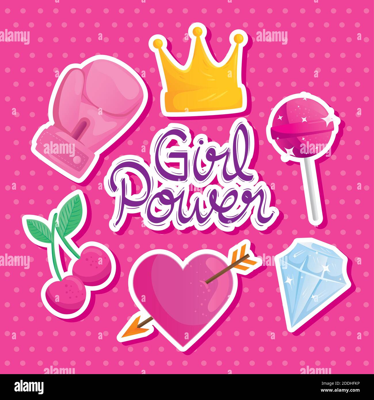 girl power lettering with set icons Stock Vector Image & Art - Alamy