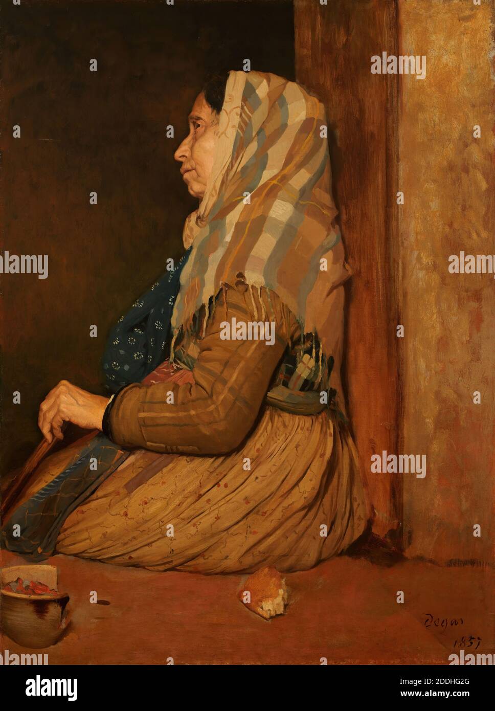 A Roman Beggar Woman, 1857 By Edgar Degas (d. 1917), Oil Painting, Women, Portrait, Female Stock Photo