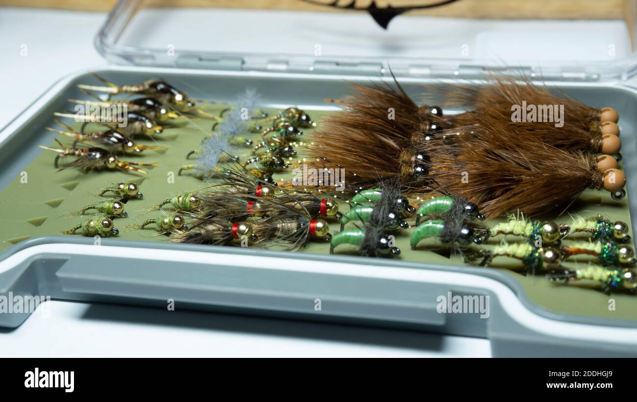 Fly Fishing Box Stock Photo Alamy