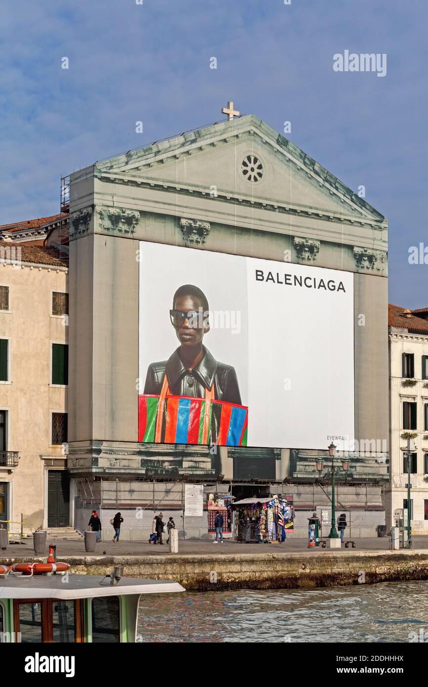 Venice, Italy - January 9, 2017: Fashion Billboard Balenciaga at Church  Front in Venice, Italy Stock Photo - Alamy