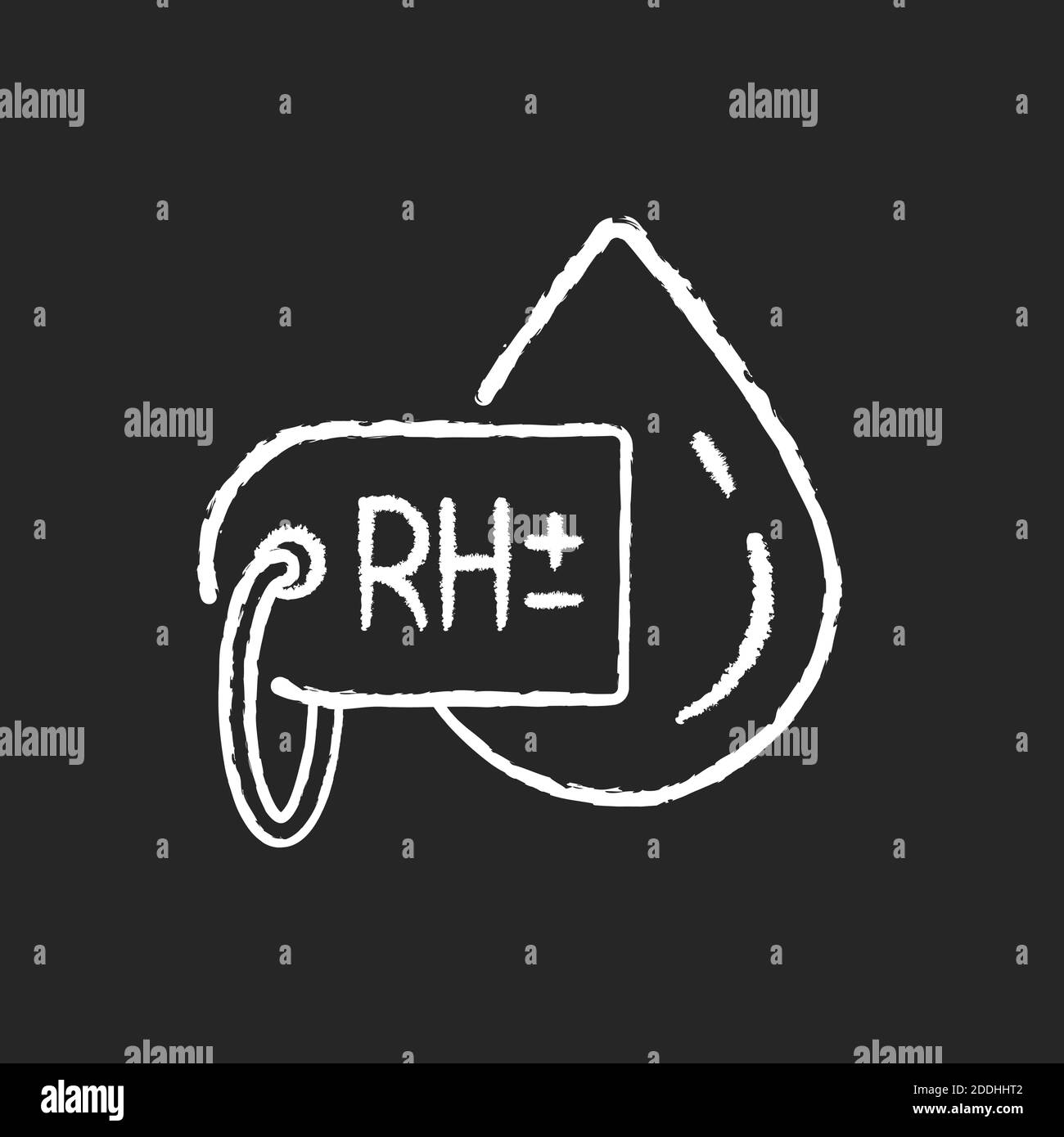 Blood group test chalk white icon on black background Stock Vector