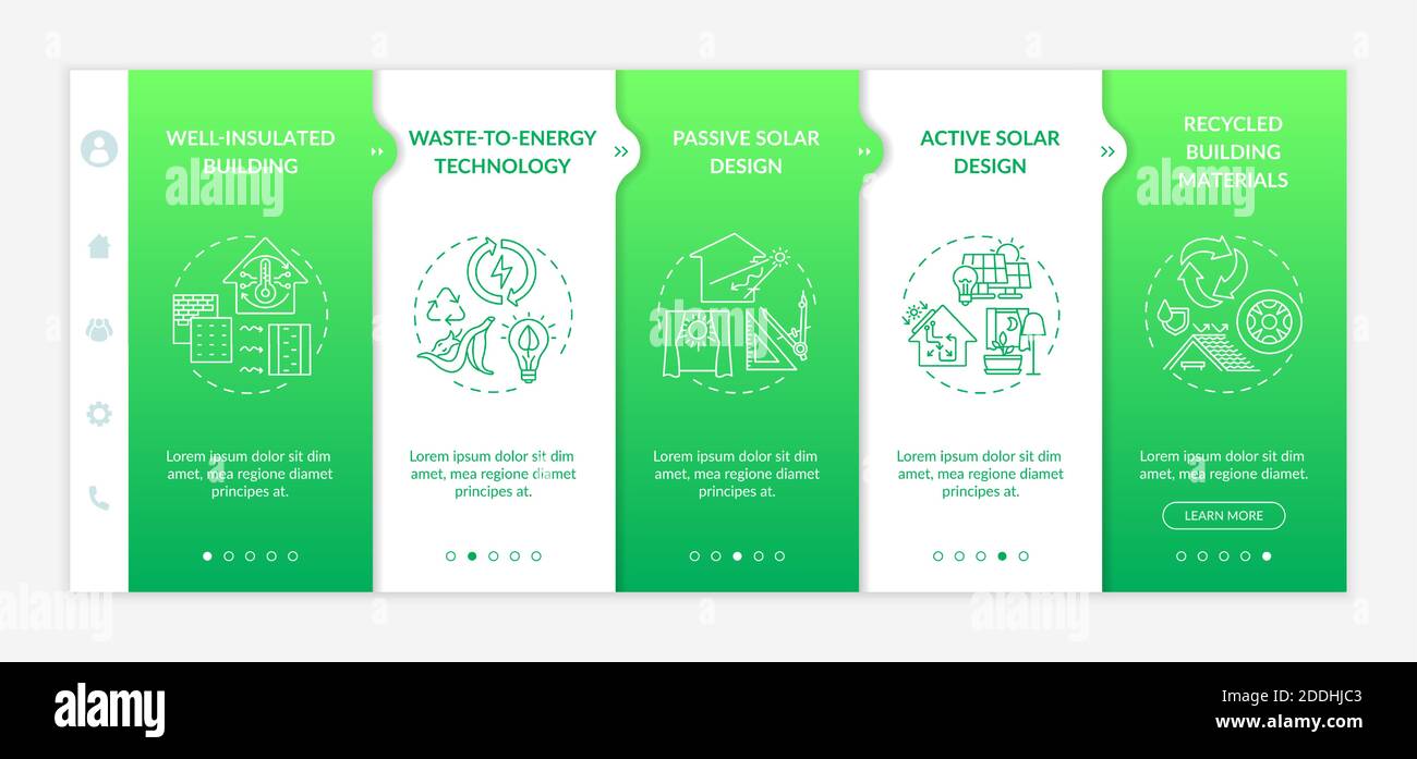 Sustainable architecture onboarding vector template Stock Vector
