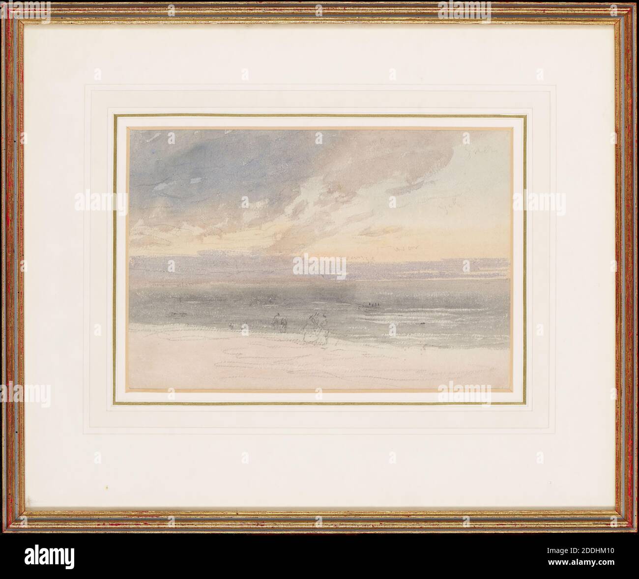 Sunset From The Shore, 1783-1859 David Cox (d.1859), 19th Century, 18th Century, Watercolour, Frame, Shore, Sunset, Works on Paper Stock Photo