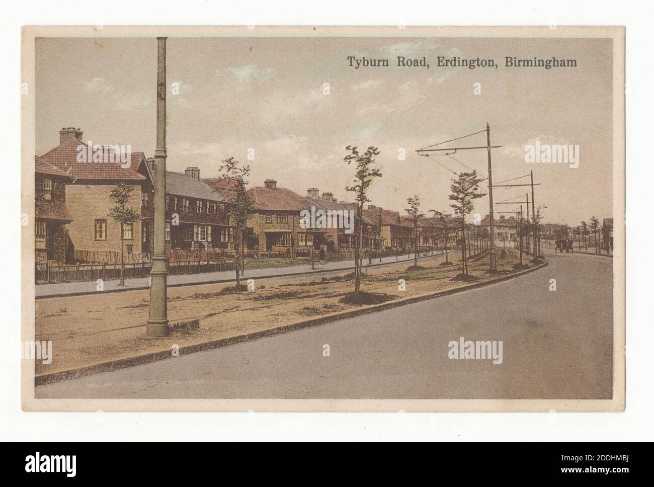 Postcard, Tyburn Road, Erdington, Birmingham, 1930-40 Topographical Views, Topographical Views, Suburban, Birmingham history, Road, Postcard Stock Photo