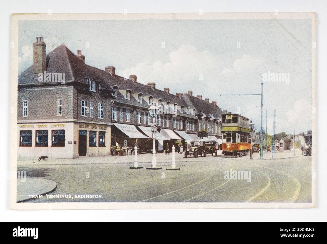 Postcard, Tram Terminus Erdington, Birmingham, 1936 Topographical Views