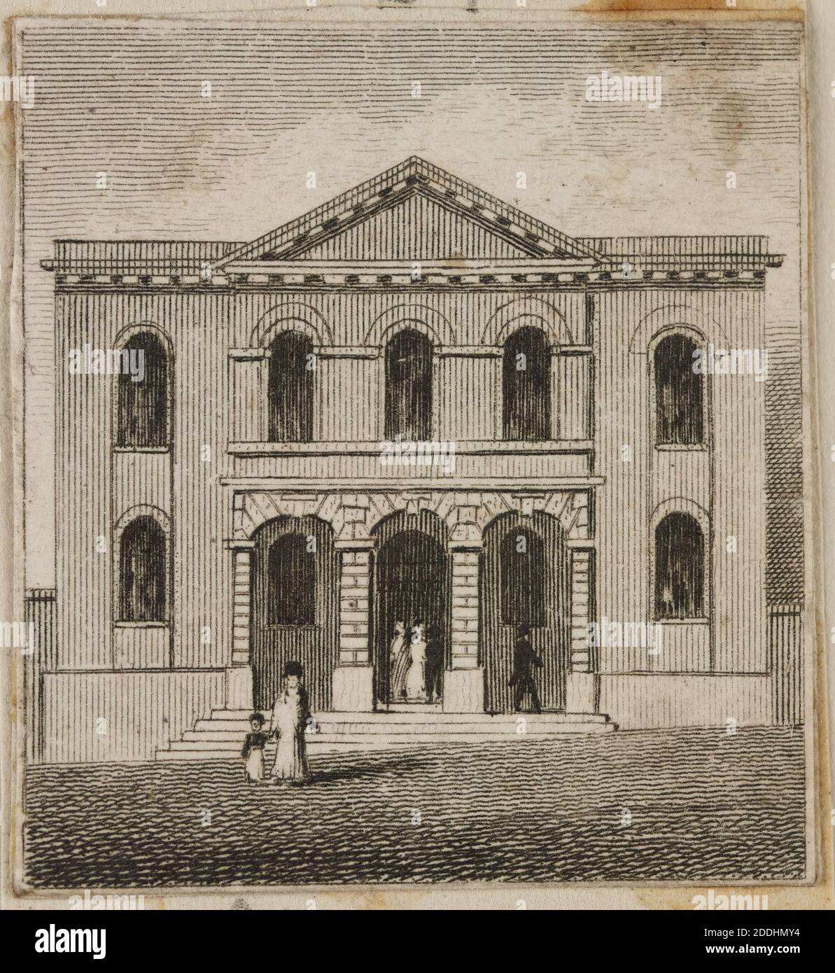Engraving of Old Meeting House, Topographical Views, Birmingham history Stock Photo