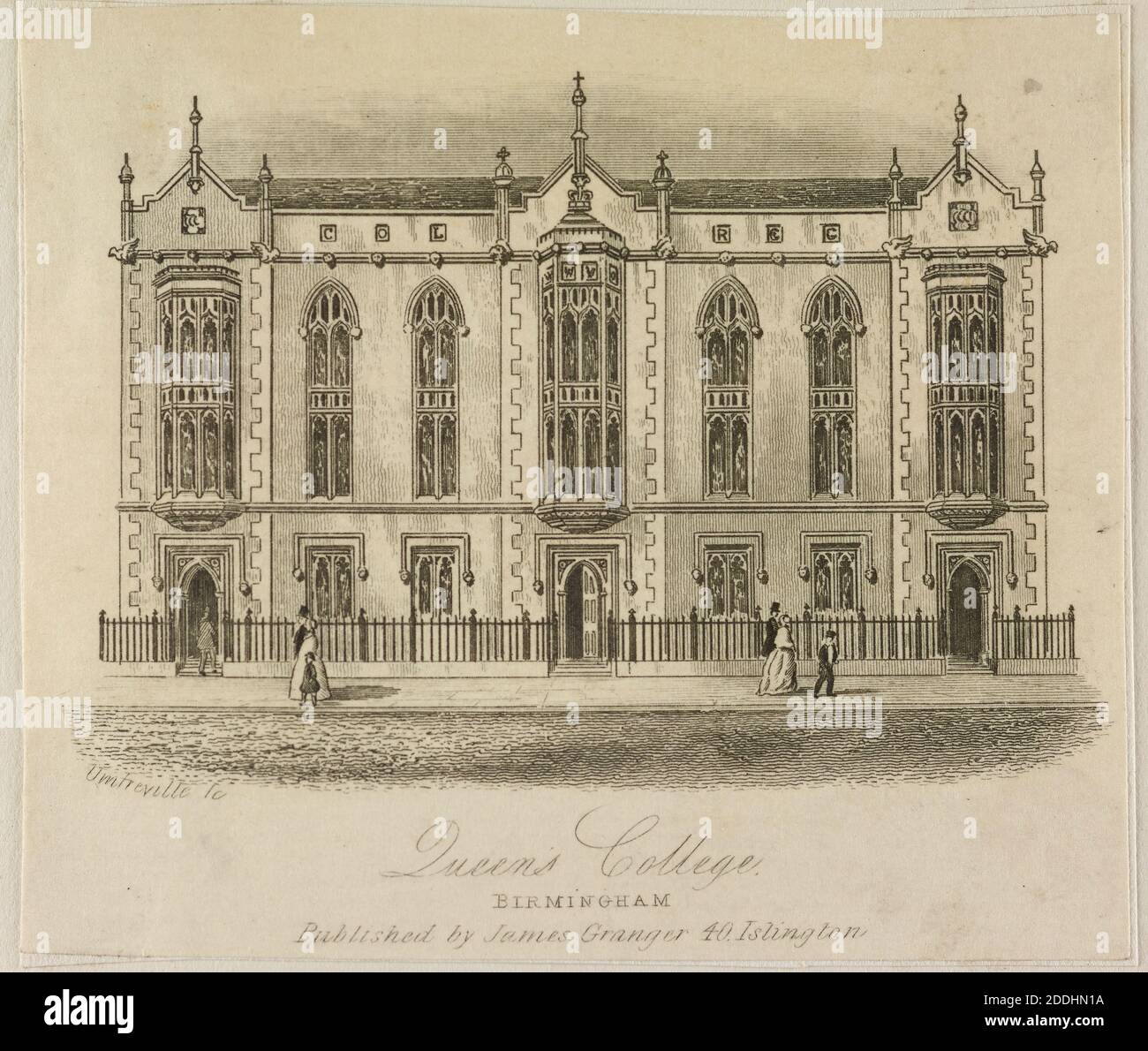 Engraving, Queen's College, Birmingham, Vol I, Engraver H Umfreville