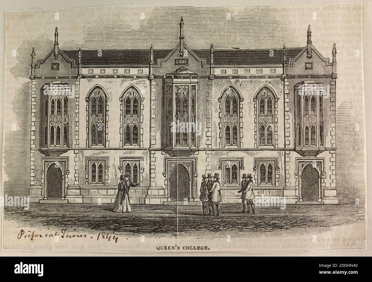 Engraving, Queen's College, Birmingham, 1844, Vol I Stock Photo Alamy