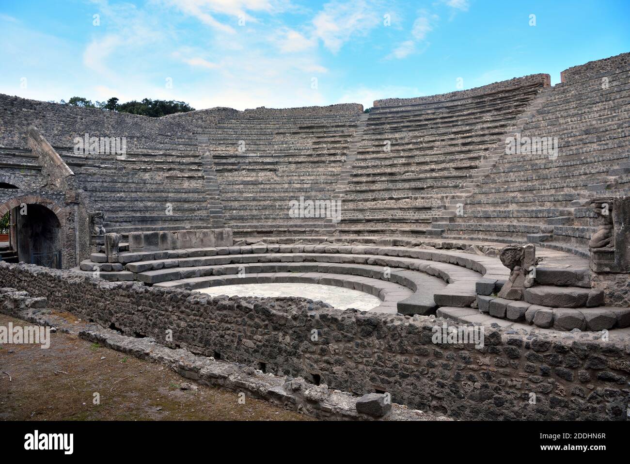 Amphitheatre in Pompeii, Ruins of Ancient Roman city, was destroyed and