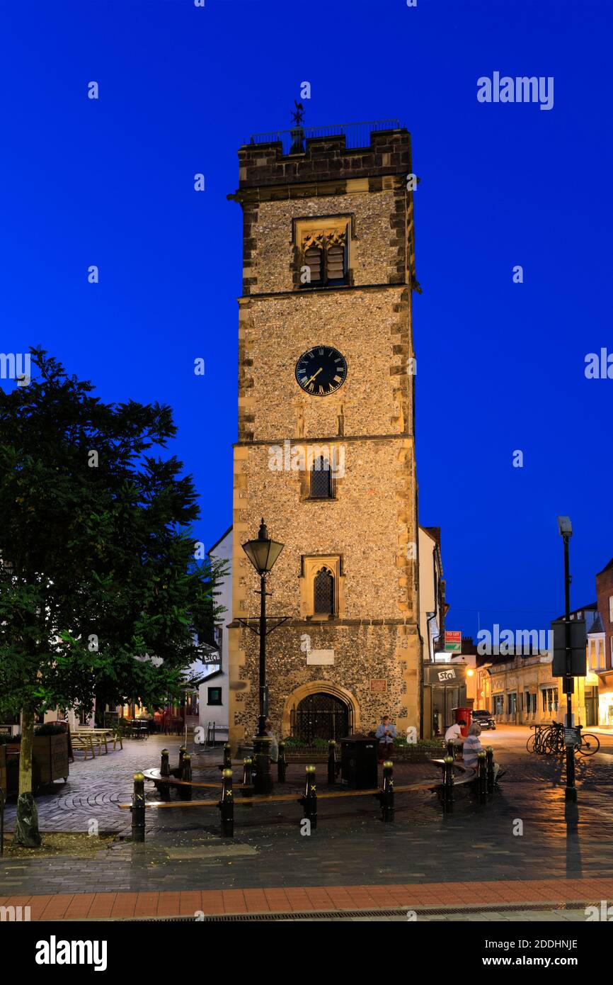 St Albans Clock Tower, Market Place, St Albans City, Hertfordshire County, England, UK Stock Photo
