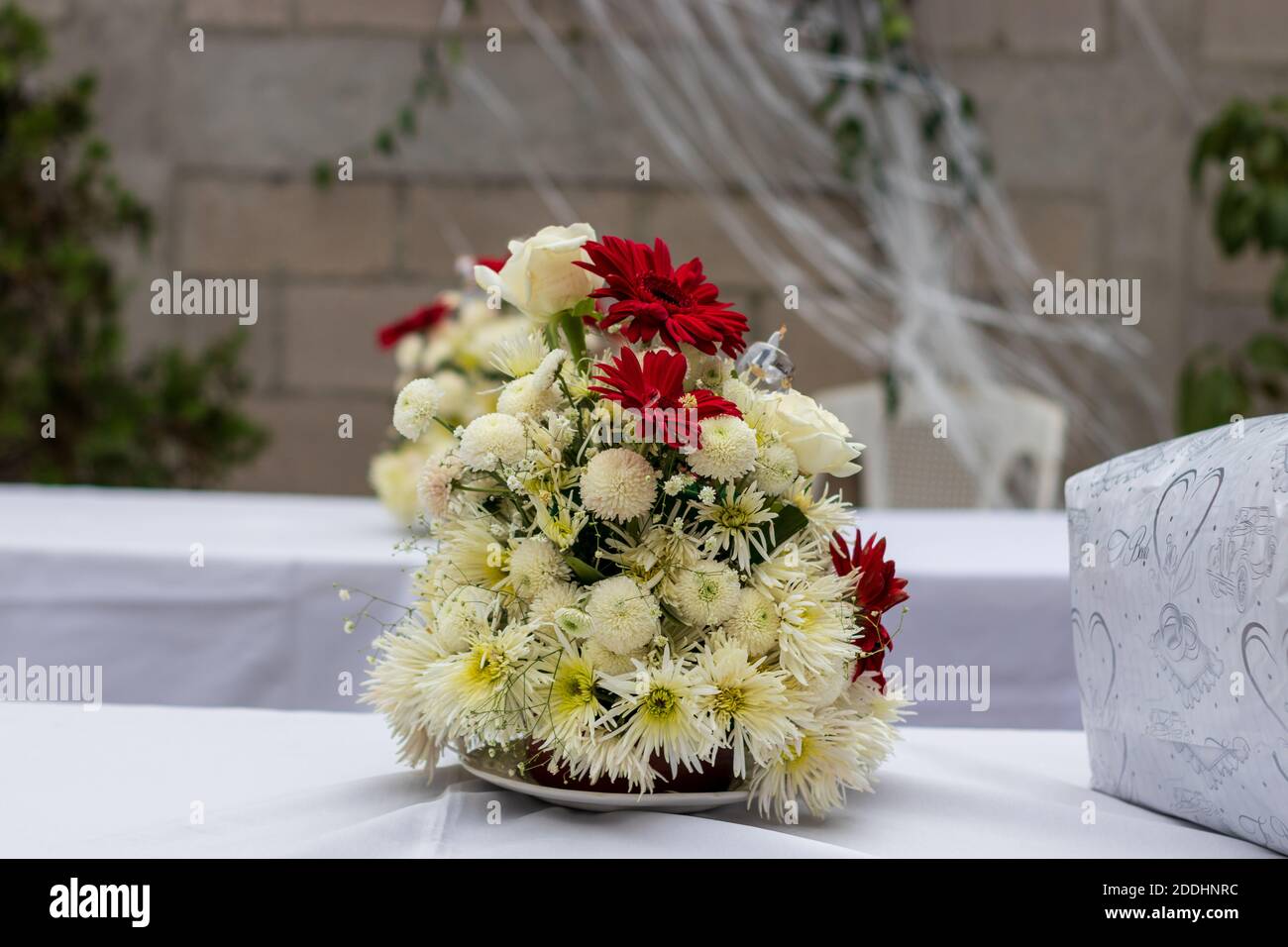wedding table decorations and ornaments Stock Photo